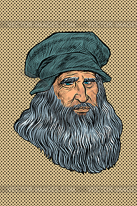 Leonardo da Vinci, Italian painter, inventor and - vector EPS clipart