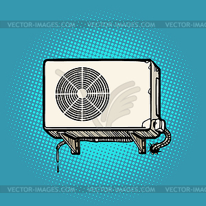 Air conditioning on outside wall - vector image