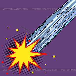 Meteor, shooting star - vector image