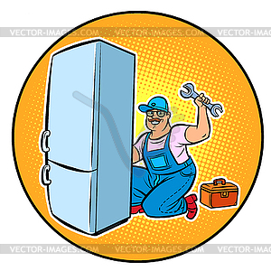 Master refrigerator repair - vector image