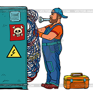 electricians at work clip art