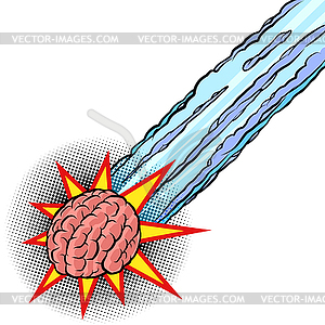 Мозговой метеор. интеллект человеческого разума - изображение в векторном виде