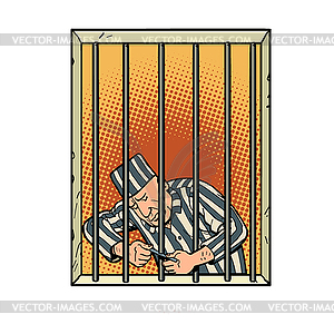 A prisoner escapes from prison jailbreak Vector Image