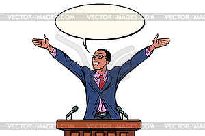 African Businessman or politician speaker speaking - vector image