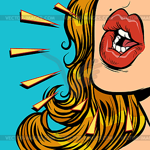 Mouth woman talk - stock vector clipart