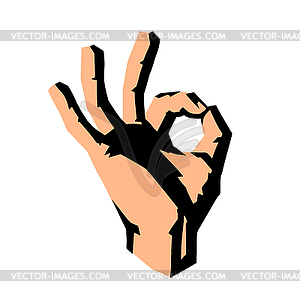 OK gesture hand - vector image