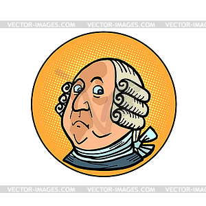 President Benjamin Franklin, historical figure, - vector image