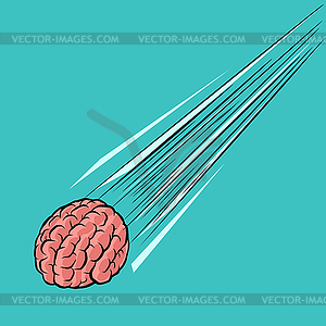 Brain meteor. intelligence of human mind - vector image