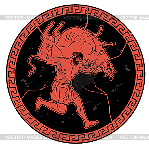 Erymanthian Boar. 12 Labours of Hercules Heracles - vector image