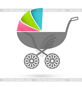 Baby carriage - pram icon - stock vector clipart