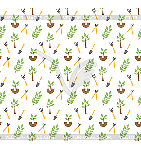 Gardening seamless pattern - vector image