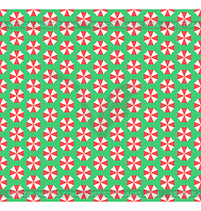 Summer seamless pattern with umbrellas on green - vector EPS clipart