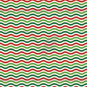 Seamless Wave Pattern in Christmas Colors - vector image