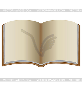 Open book with brown cover - vector image