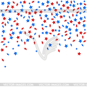 USA celebration confetti stars in national colors - vector clipart