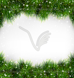 Shiny Green Christmas Tree Pine Branches Like - vector image