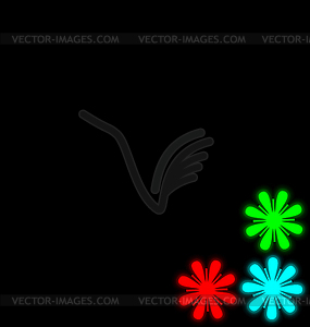 Self-illuminated flowers - vector clipart