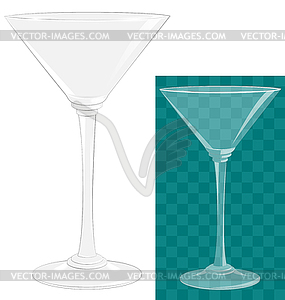 Transparent martini glass - vector image