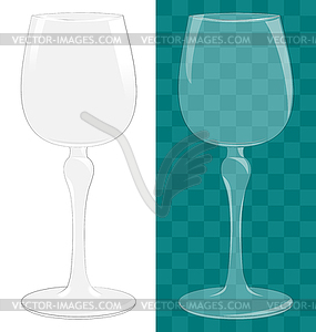 Transparent wine glass - vector EPS clipart