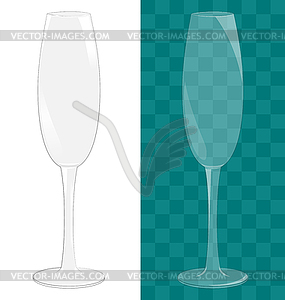 Прозрачный игристое вино стекла - векторная иллюстрация