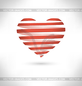 Red Spiral heart on grayscale - vector clipart