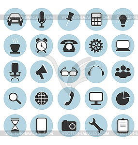 Set of flat icons in circles for web design - vector clip art