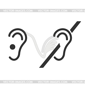 Disability pictogram flat icon mute - vector EPS clipart