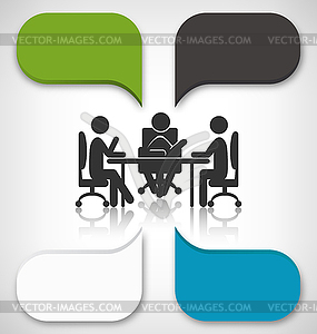 Infographic Element Business Meeting on Grayscale - vector clipart