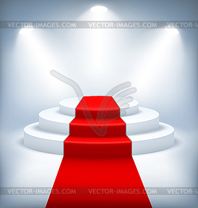 Illuminated Festive Stage Podium - vector image