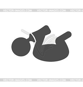 Baby with bottle pictogram flat icon - vector image