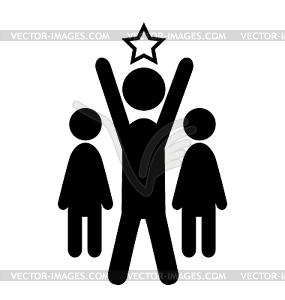 Outstanding Man Win Leader People Flat Icons - vector clip art