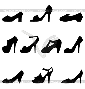 Set of flat woman shoes - vector image