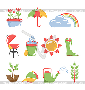 Spring icons - vector image
