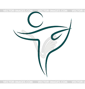 Emblem Yoga pose - vector image