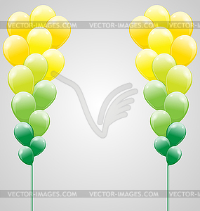 Воздушные шары на серый - векторное изображение