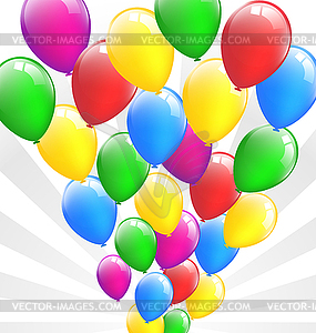 Multicolored inflatable air balls with striped lines - vector clipart