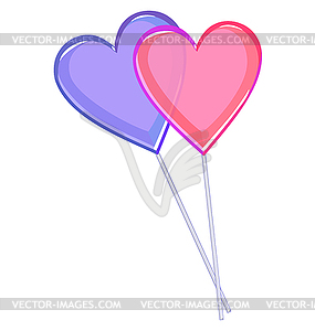 Две любви сердца леденцы - векторный клипарт EPS