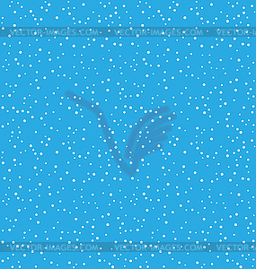 Seamless Christmas Pattern with Snowfall on Blue - vector image