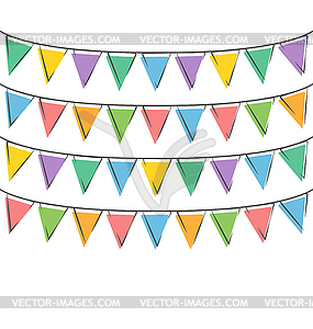 Hand-drawn buntings - vector image