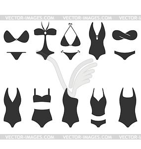 Swimsuit flat icons set - vector clipart / vector image
