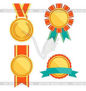 Golden Premium Quality Best Flat Labels Medals - vector clipart