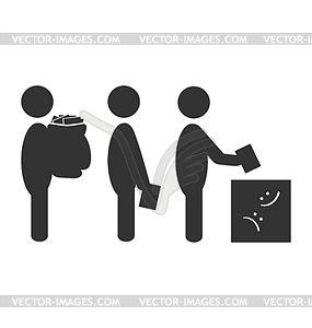 Flat box offer icon - vector clipart