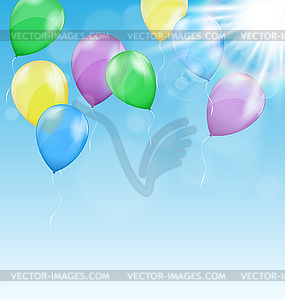 Разноцветные шарики воздушные надувные воздушные с бликами Су - изображение в векторе / векторный клипарт