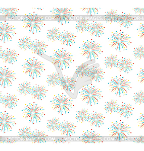 Seamless firework salute pattern - vector image