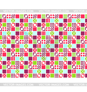 Seamless Bright Abstract Square Ornament Pattern - vector clip art