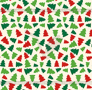 Seamless Christmas Pattern with Evergreen Trees on - vector clipart