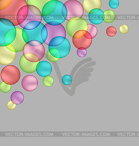 Multicolored bubbles on grey - vector image