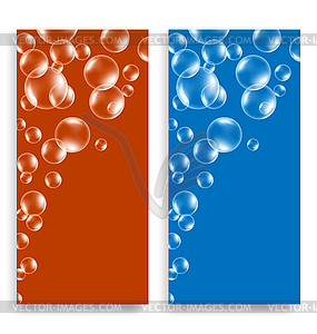 Bright multicolored leaflets with soap bubbles and - vector clipart