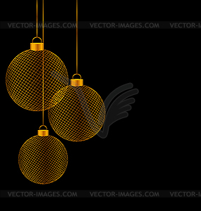 Christmas balls on black - royalty-free vector image