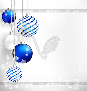 Blue Christmas balls - vector image